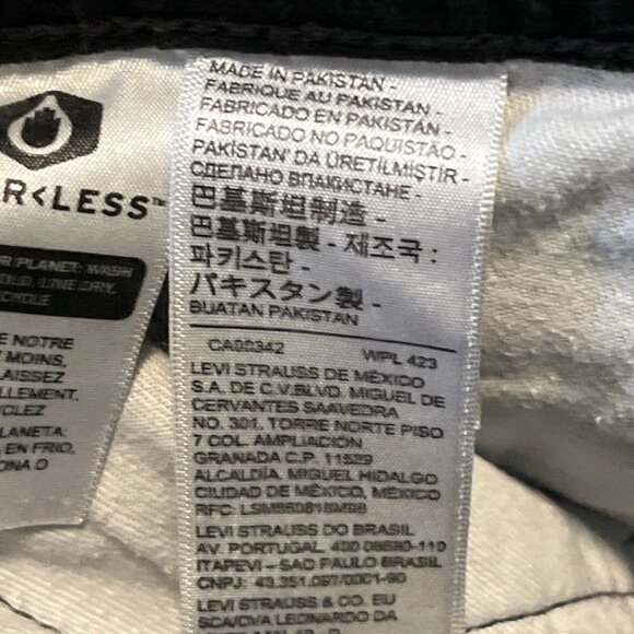 Men's Levis 505 Regular Fit Denim Jeans SZ 34x32 Black Stretch Modern Red Tab - Picture 11 of 13